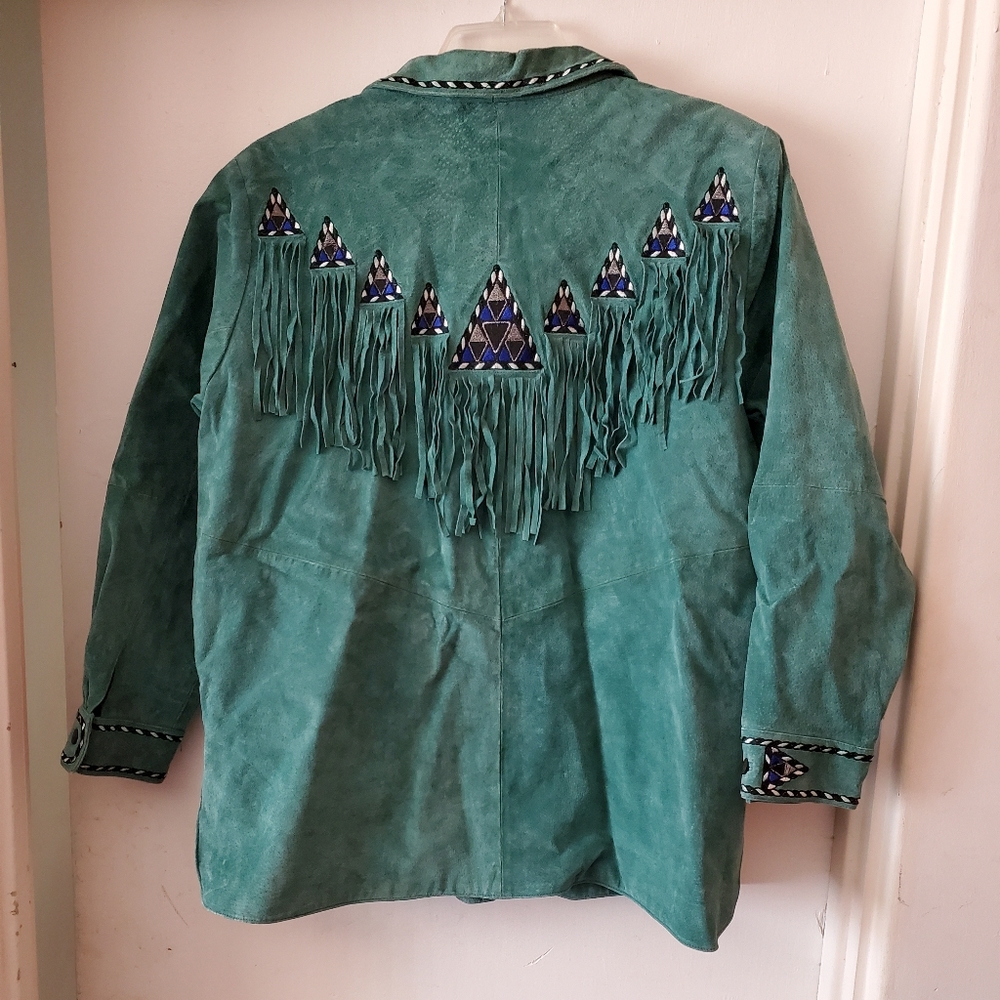 Suede Leather Bob Mackie jacket 1X
